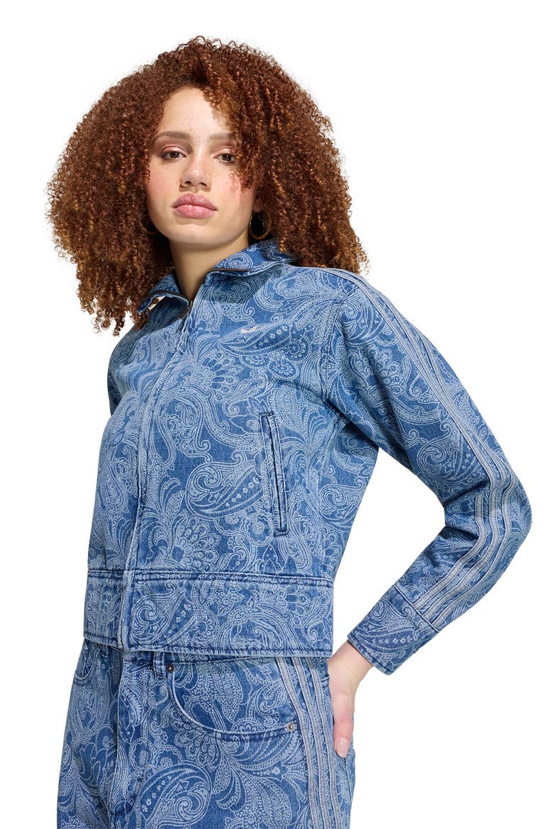 Paisley Track Jacket, Alternate, color, MEDIUM VINTAGE/ LIGHT DENIM