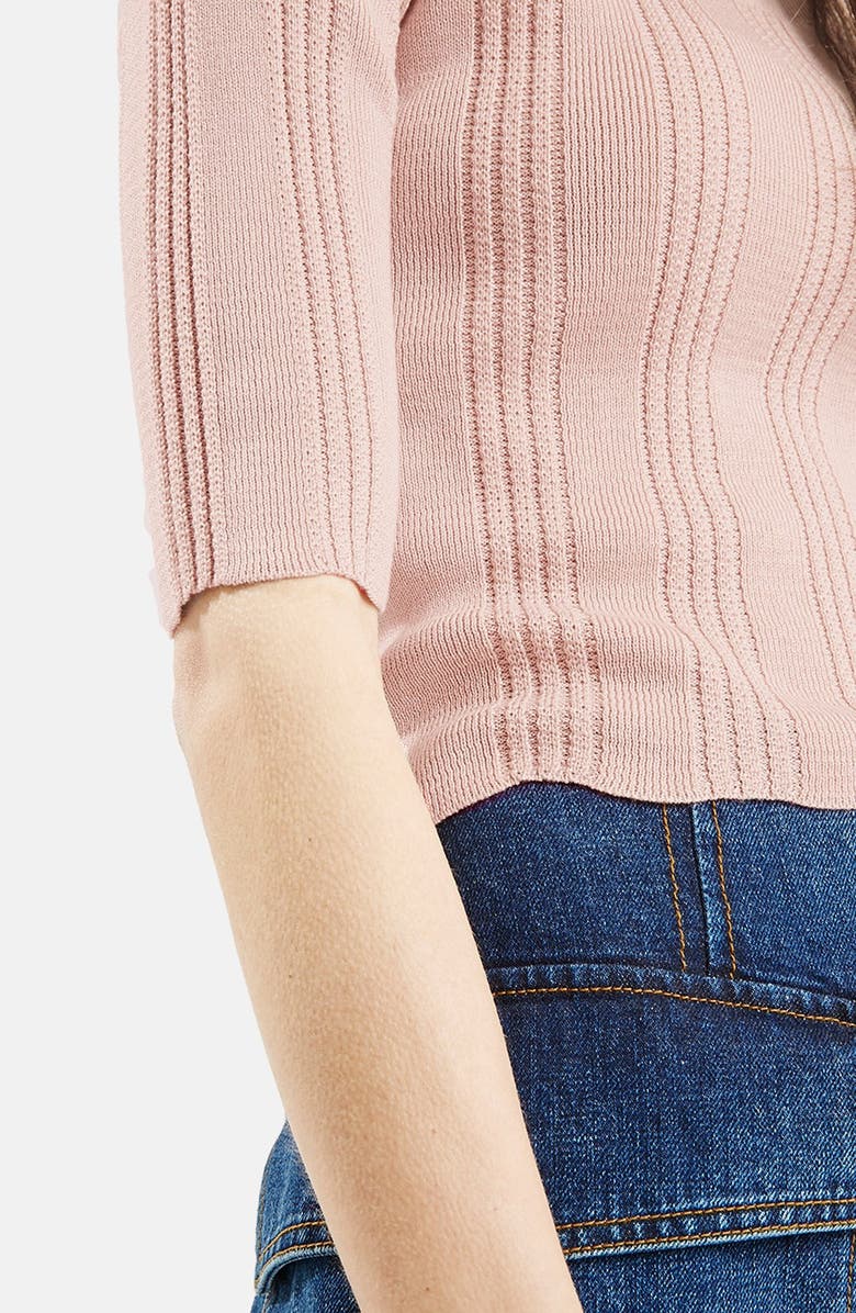 Topshop '70s Scoop Neck Crop Top, Alternate, color,