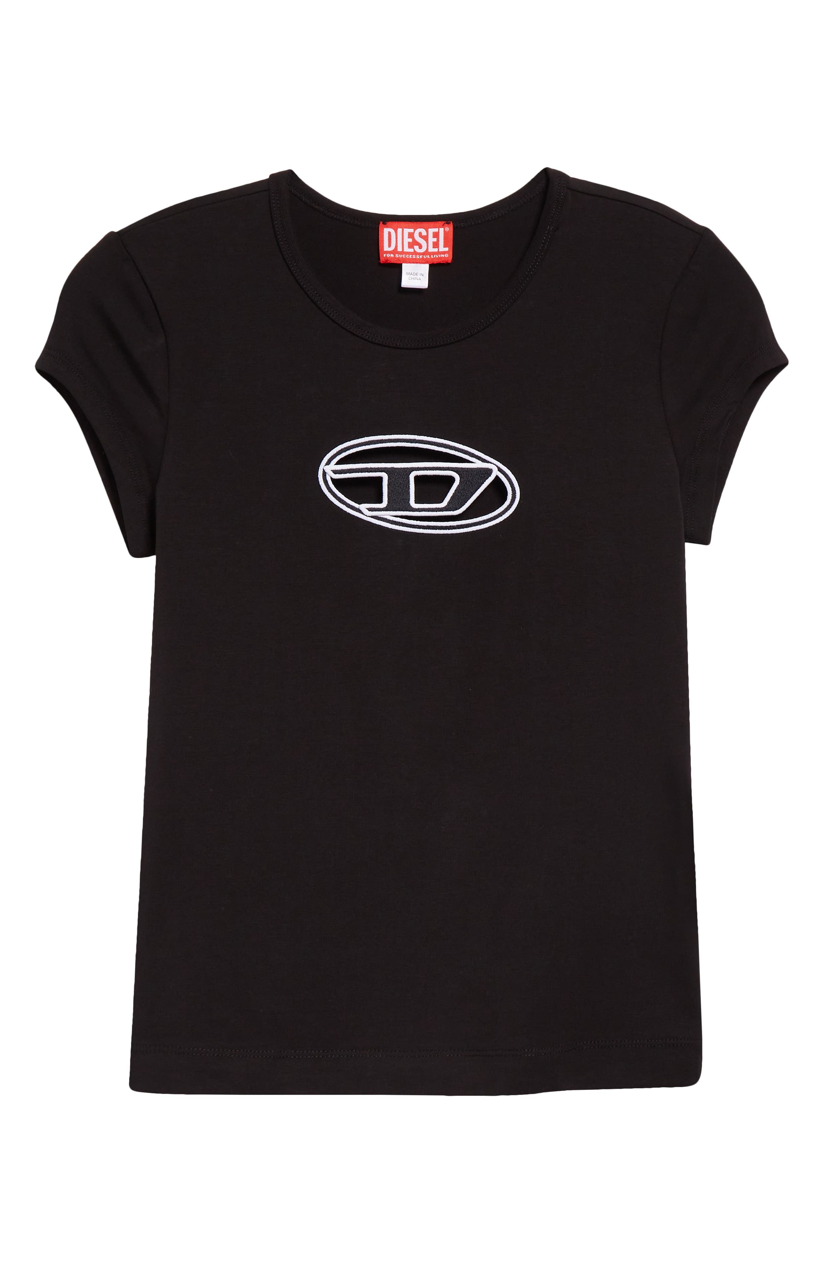 DIESEL® T-Angie Embroidered Logo Cutout T-Shirt (Women) | Nordstrom