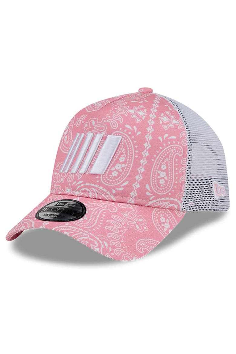 Men's New Era  Pink 9FORTY A-Frame Trucker Paisley Adjustable Hat, Main, color, Pink