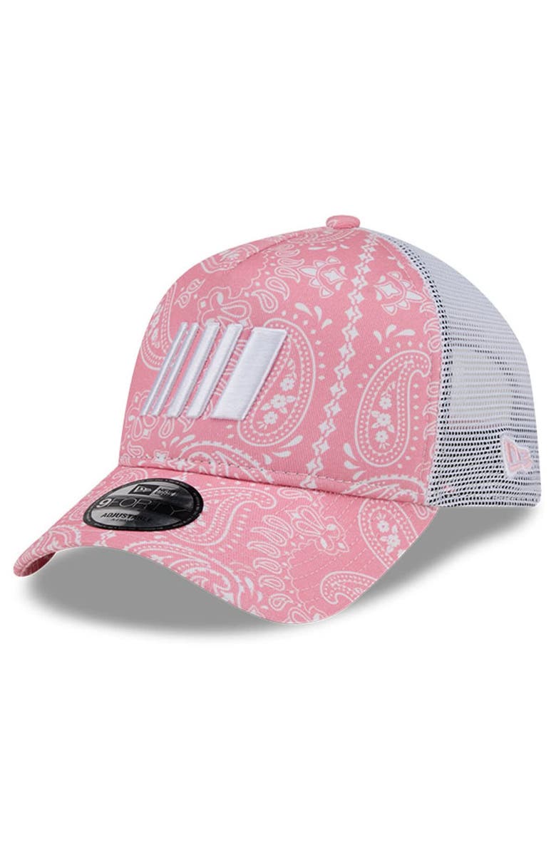 New Era Men's New Era  Pink 9FORTY A-Frame Trucker Paisley Adjustable Hat, Main, color, 