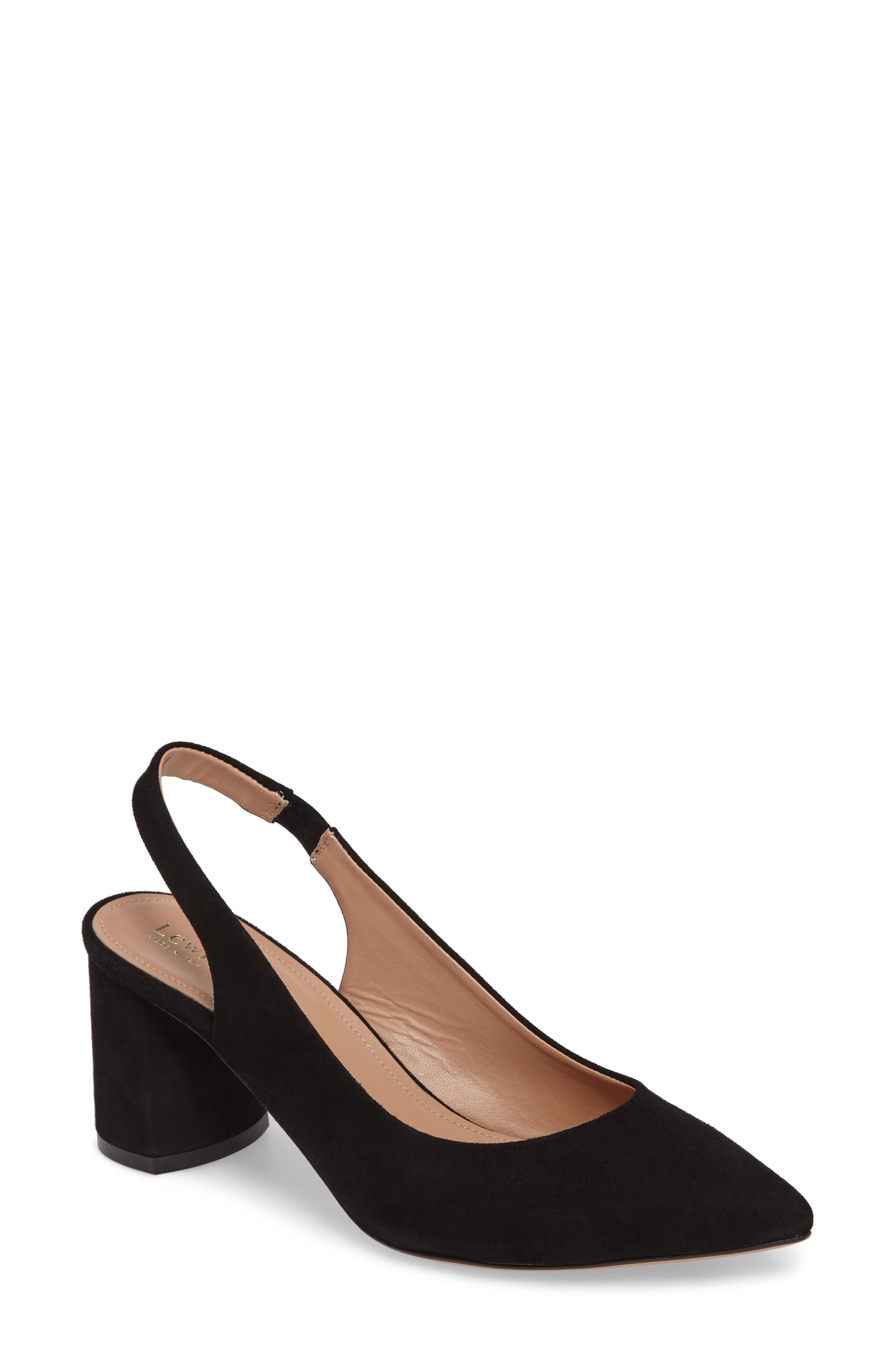 Adriana Slingback Pump, Main, color, BLACK SUEDE
