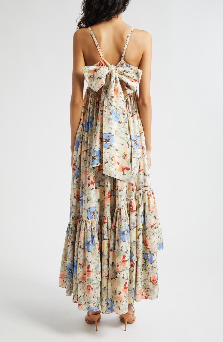 Hailey Painted Garden Cotton Blend High-Low Dress