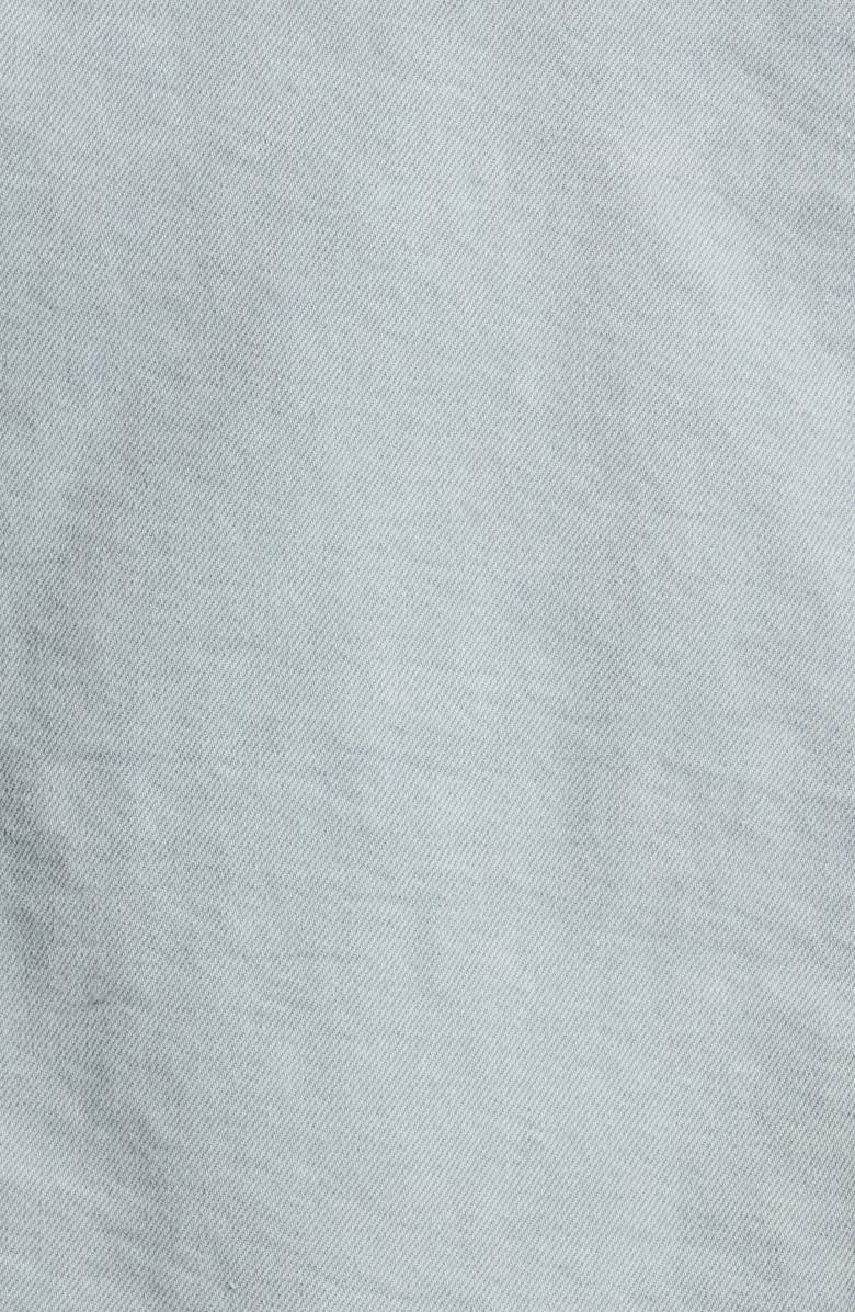 SLVRLAKE Crop Raw Hem Button-Up Denim Shirt, Alternate, color, Dove Gray