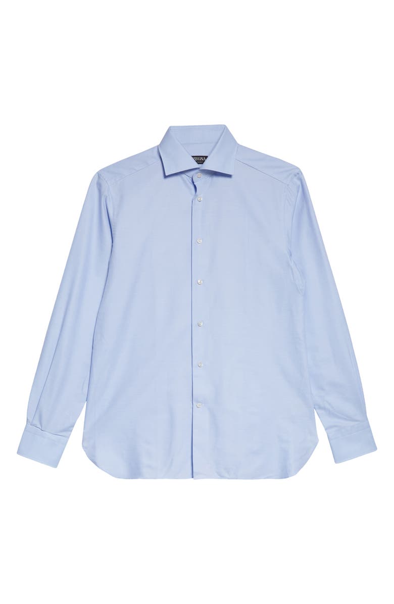 ZEGNA Trofeo Milano Cotton Button-Up Shirt, Alternate, color, Light Blue