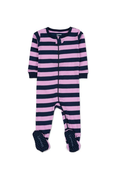 Footed Striped Cotton Matching Family Pajamas (Baby)