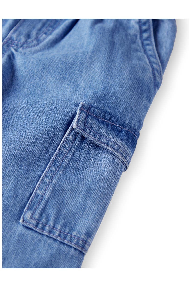 Kids' Organic Cotton Cargo Jeans, Alternate, color, LP DENIM