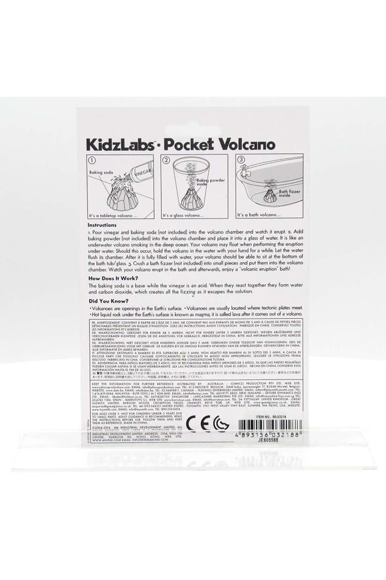 Kidzlabs Pocket Volcano Create Mini Eruptions, Baking Soda Reactions, Alternate, color, Multicolored