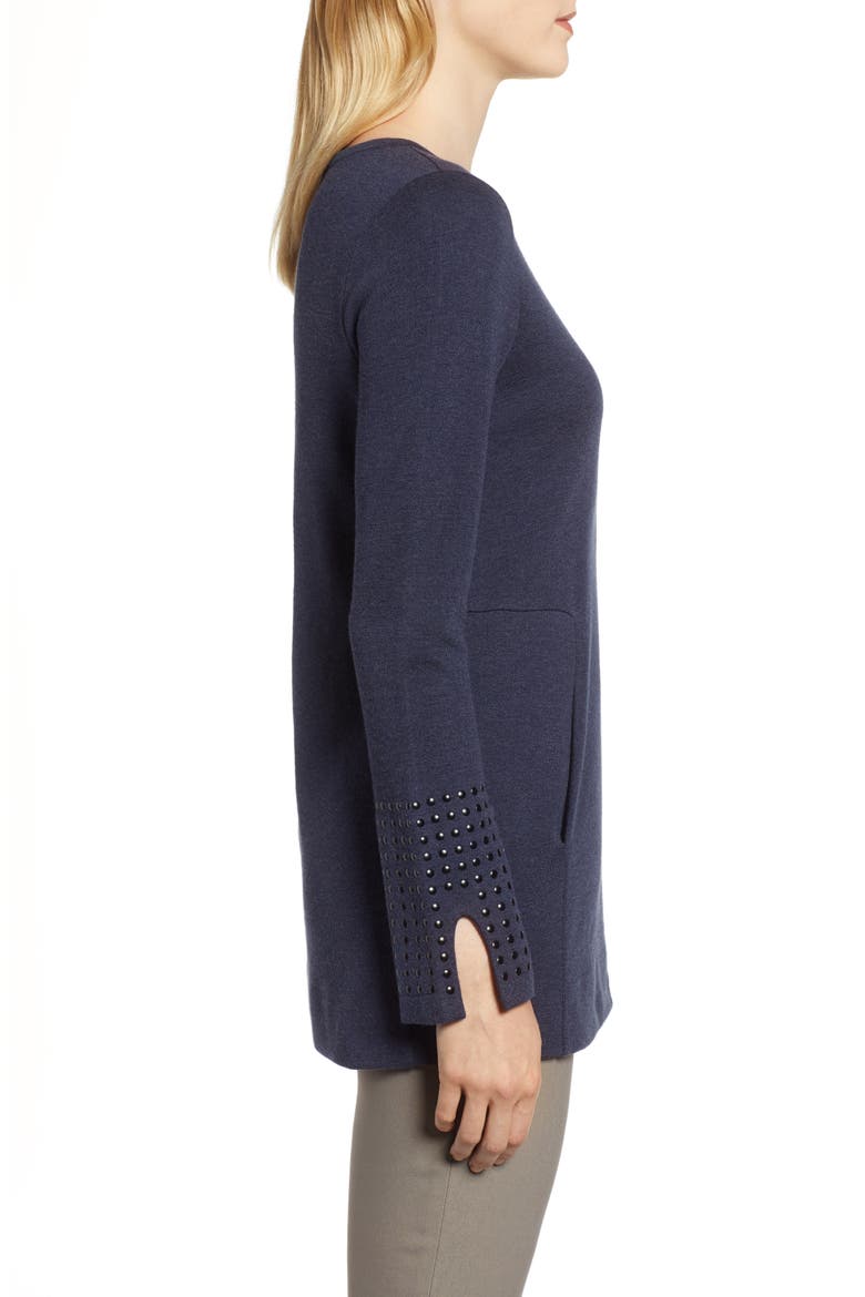 Studded Cuff Top, Alternate, color, DARK INDIGO
