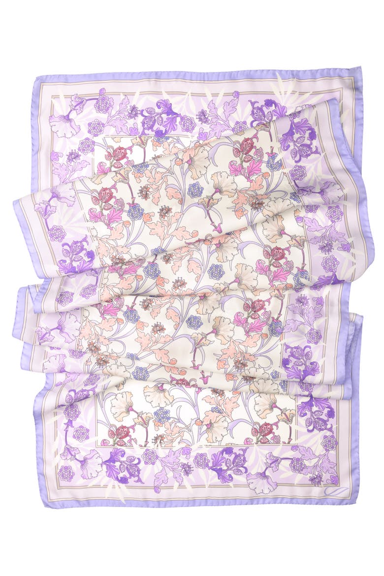 Ofelia - Long Silk Scarf for Women, Alternate, color, Lavender