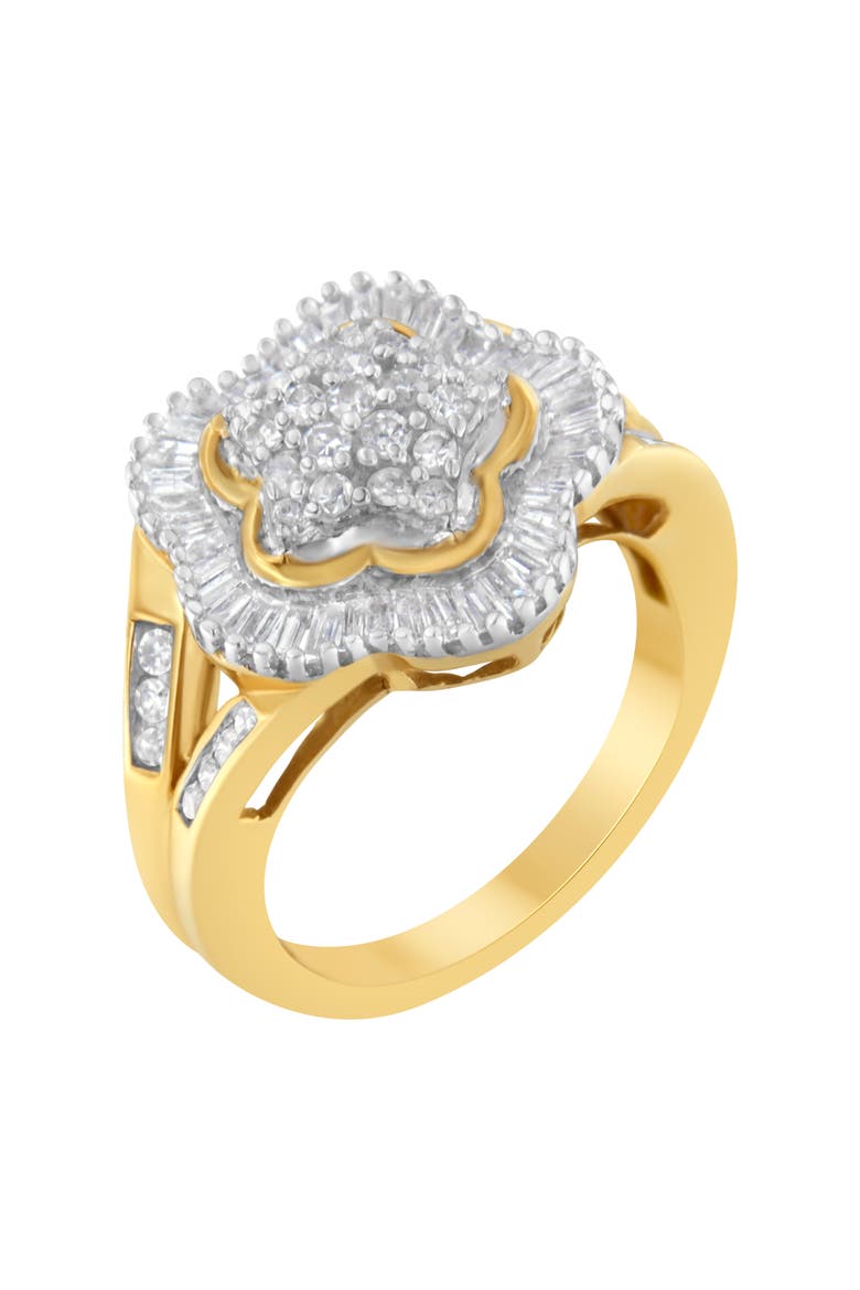 10KT Yellow Gold 1.00 cttw Diamond Ballerina Ring, Alternate, color, Yellow