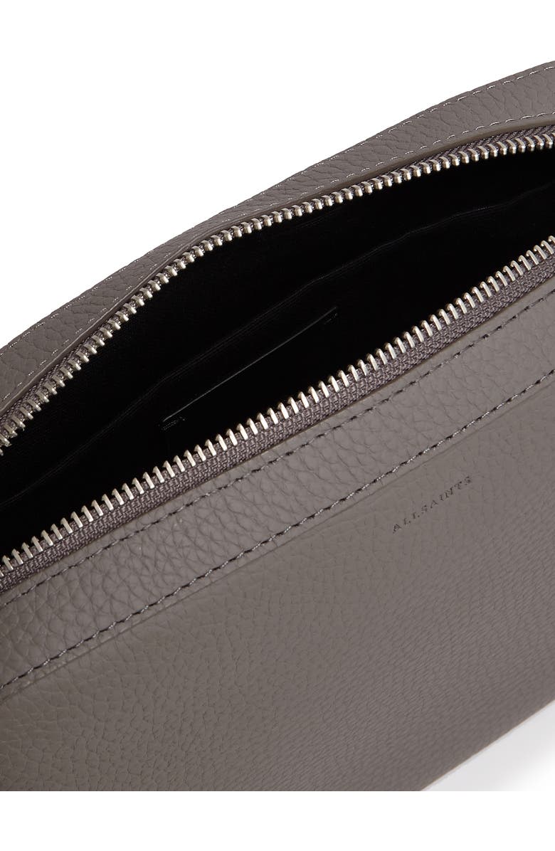 AllSaints Leather Camera Crossbody Bag, Alternate, color, Storm Grey