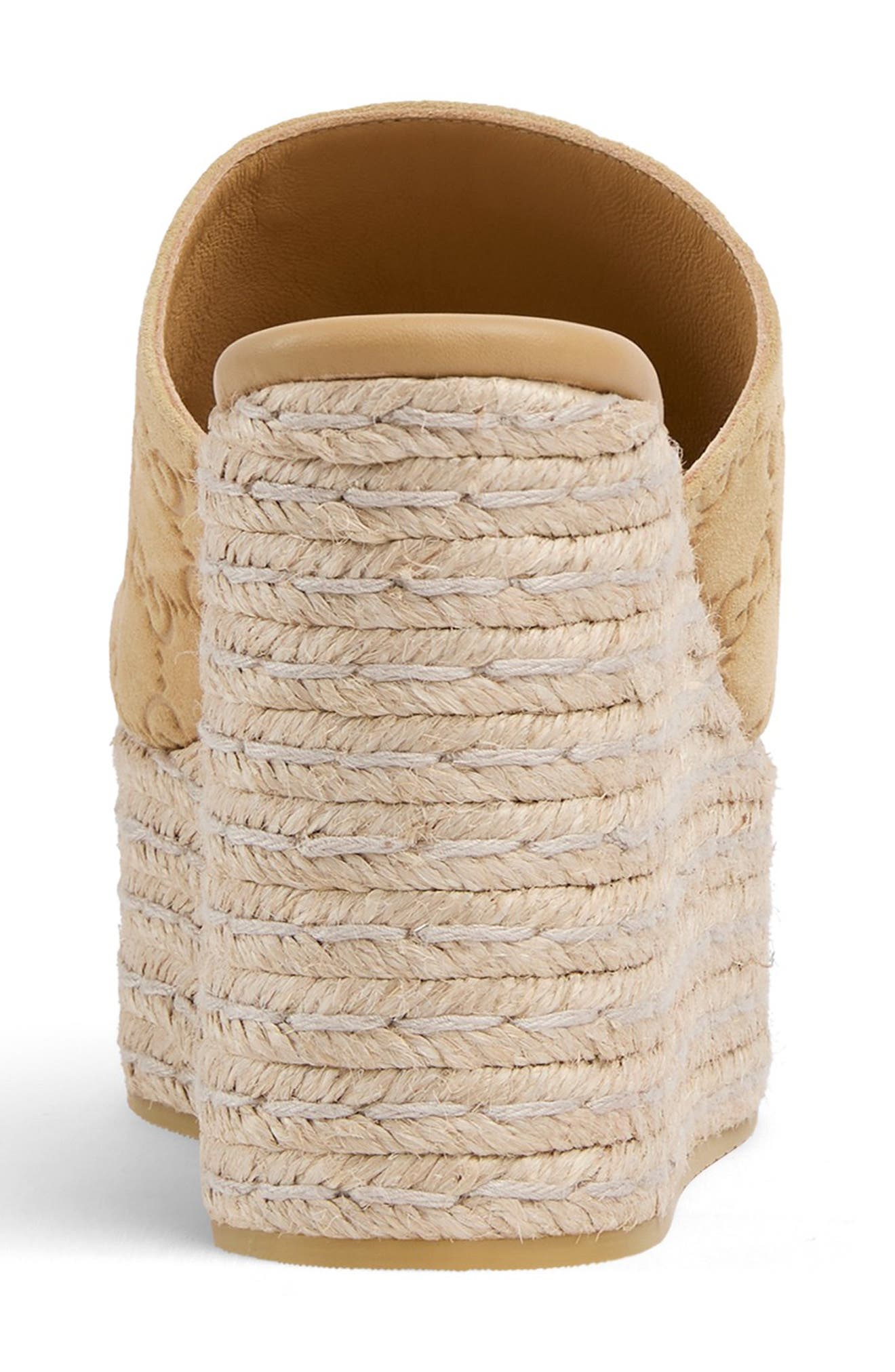 Gucci Carmen Espadrille Wedge Sandal, Alternate, color, Beige
