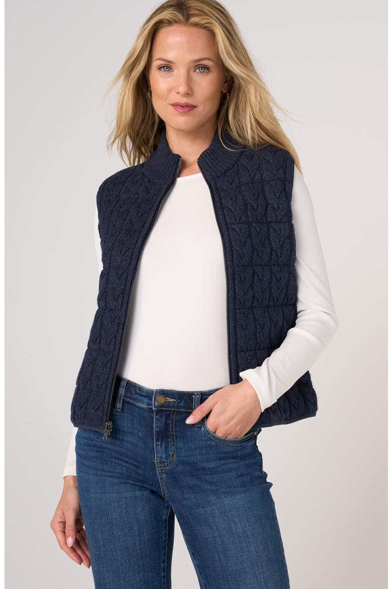 Reversible Quilted Vest, Alternate, color, HEATHER NAVY