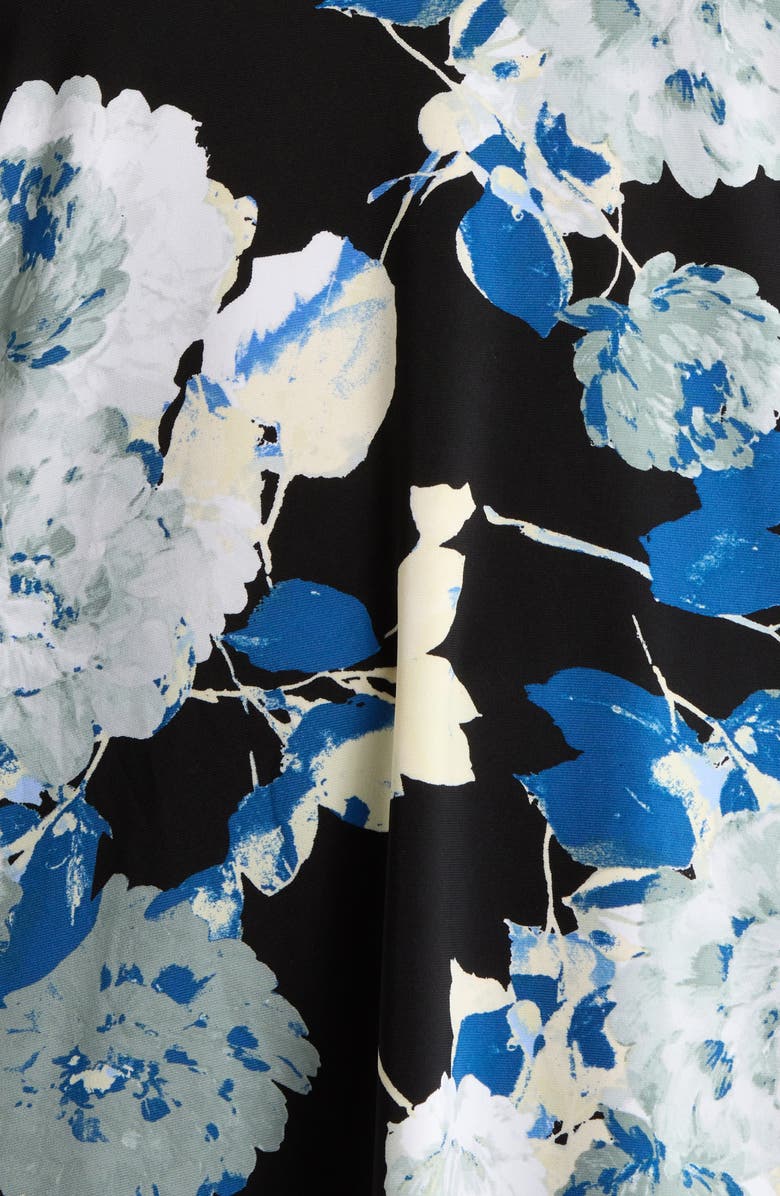 AK ANNE KLEIN Floral V-Neck Top, Alternate, color, Anne Black Multi