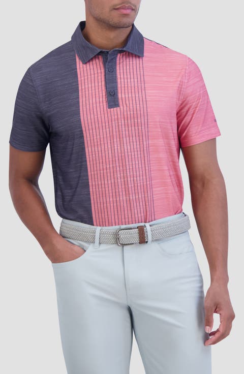 Mélange Vintage Stripe Stretch Tech Polo