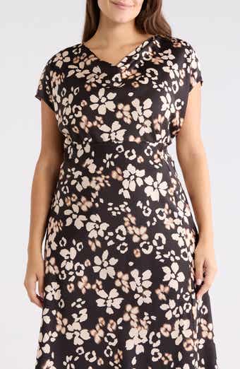 Floral Cowl Neck Satin Top