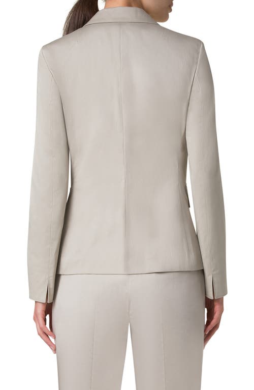 Akris Punto One-button Stretch Cotton Jacket In Chalk