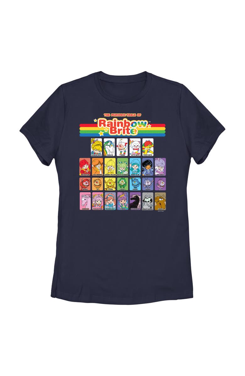 Rainbow Brite Women's Rainbow Brite Table of Characters Graphic T-Shirt, Main, color, Navy Blue