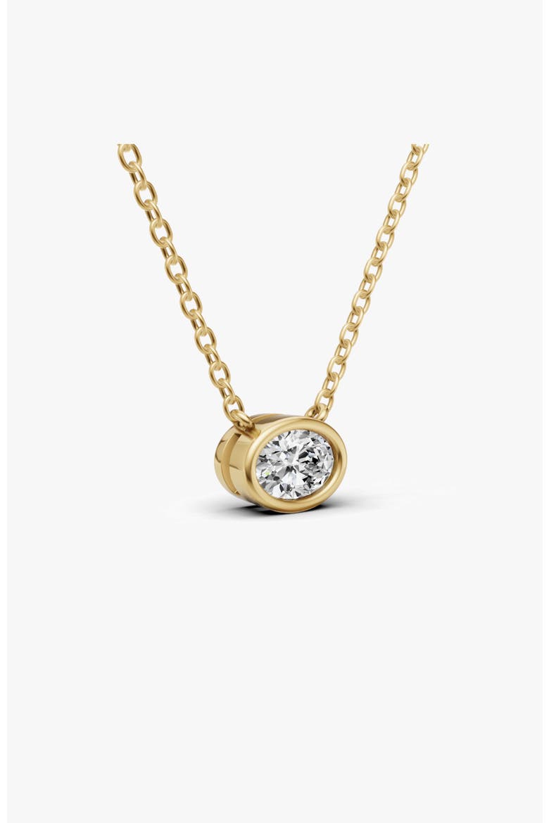 14K Gold 0.5 ct Lab-Grown Diamond Solitaire Bezel Pendant, Alternate, color, Yellow Gold