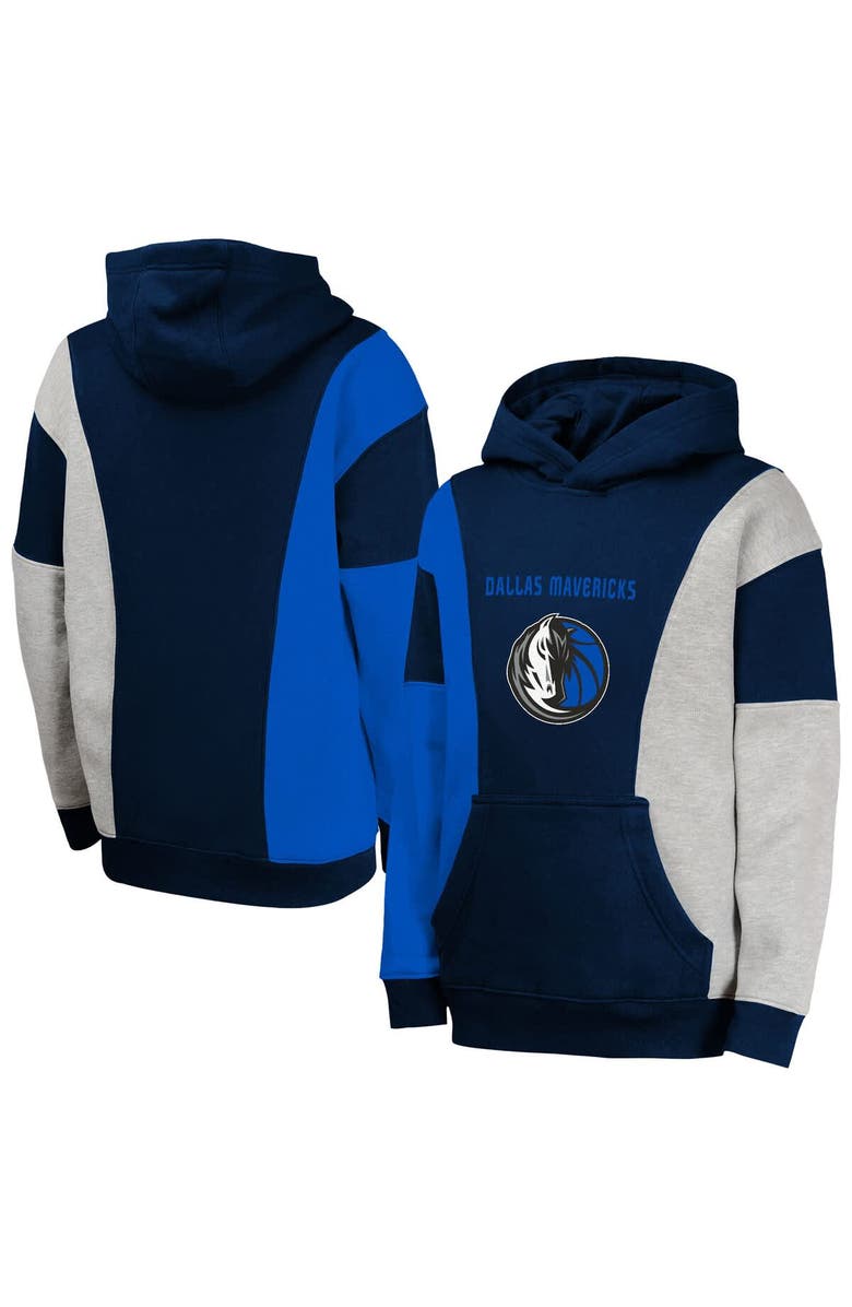 Outerstuff Youth  Navy Dallas Mavericks Ace In the Hole Pullover Hoodie, Alternate, color, Navy