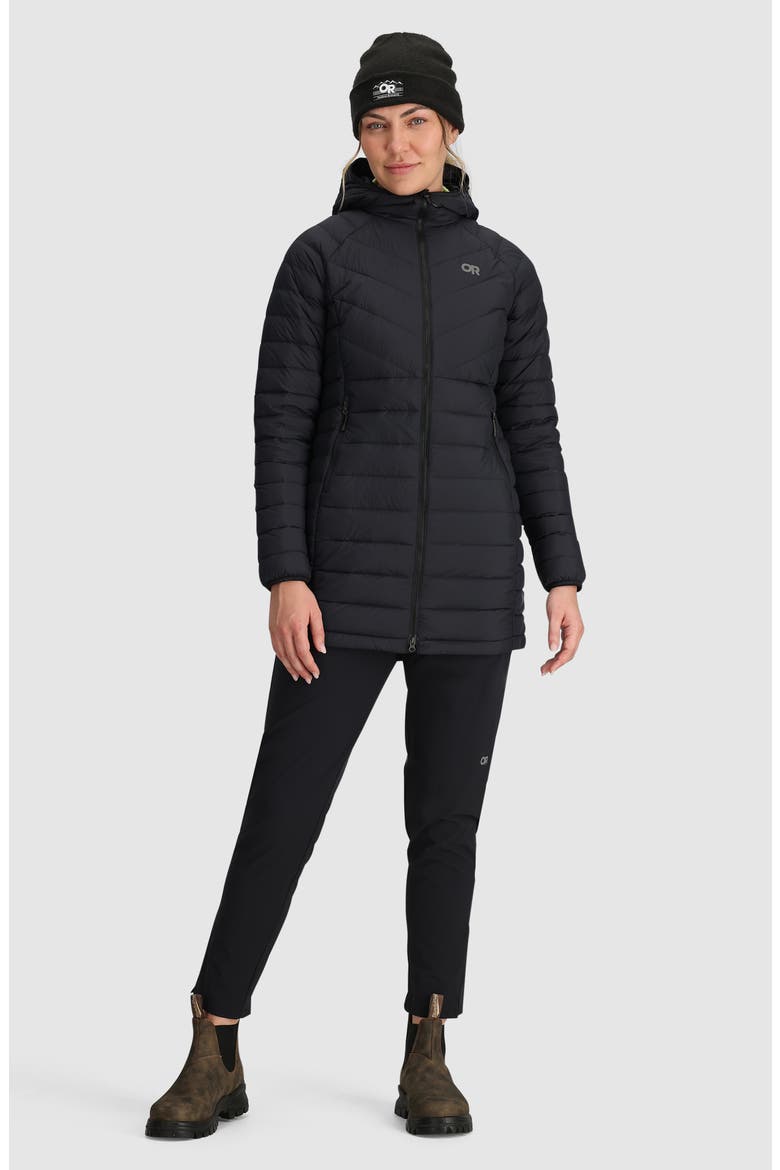Transcendent Water Resistant 800 Fill Power Down Coat, Alternate, color, BLACK