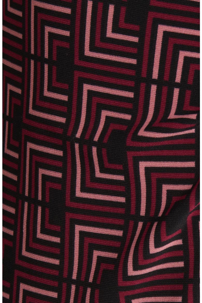 Geo Print Long Sleeve Wrap Dress, Alternate, color, ANNE BLACK/ CHIANTI MULTI