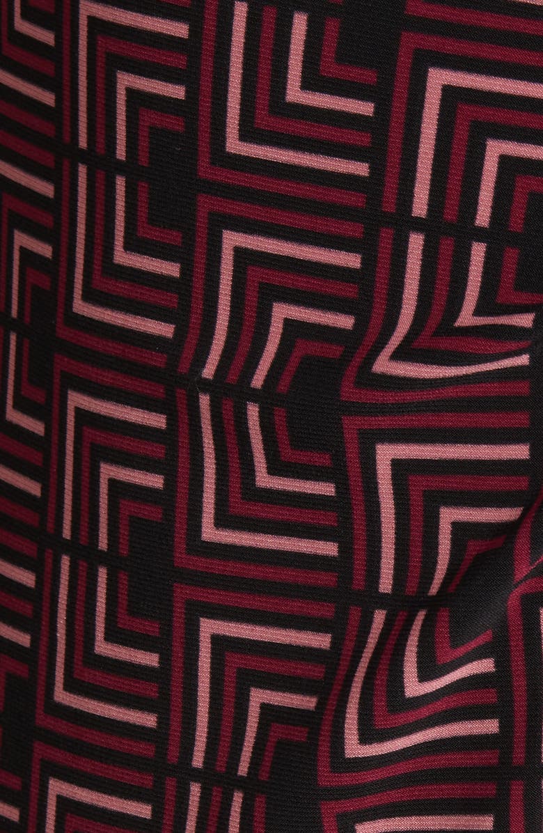 Anne Klein Geo Print Long Sleeve Wrap Dress, Alternate, color,