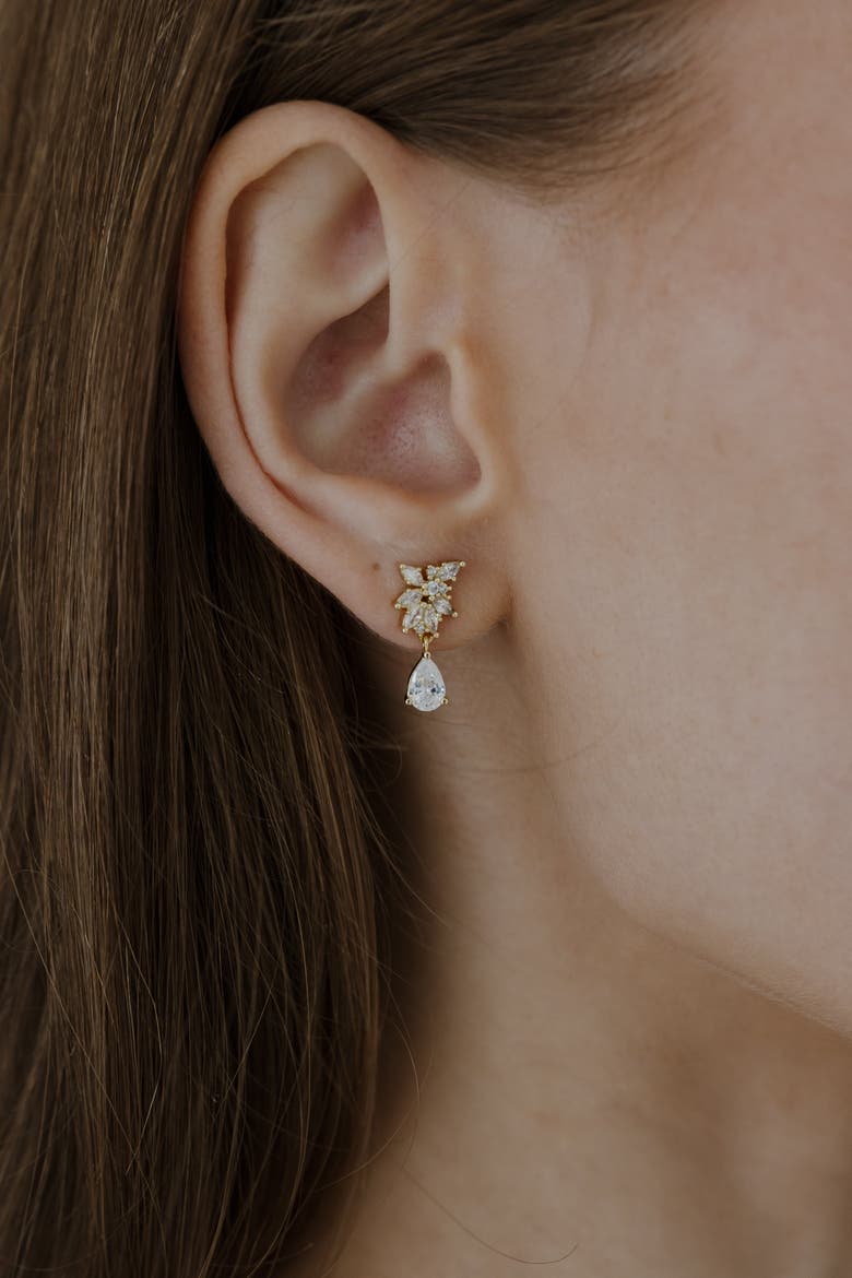 Starlight Drop Earrings, Alternate, color, Metallic Gold