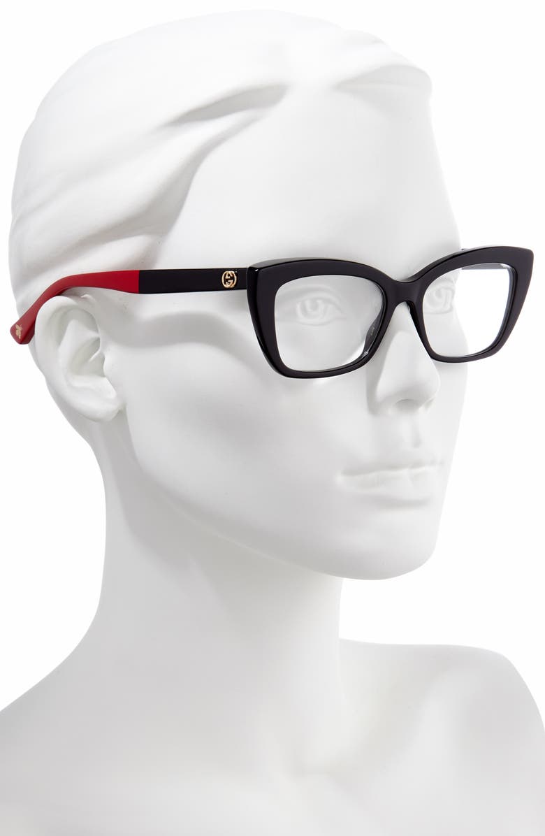 Gucci 51mm Cat Eye Optical Glasses, Alternate, color, 