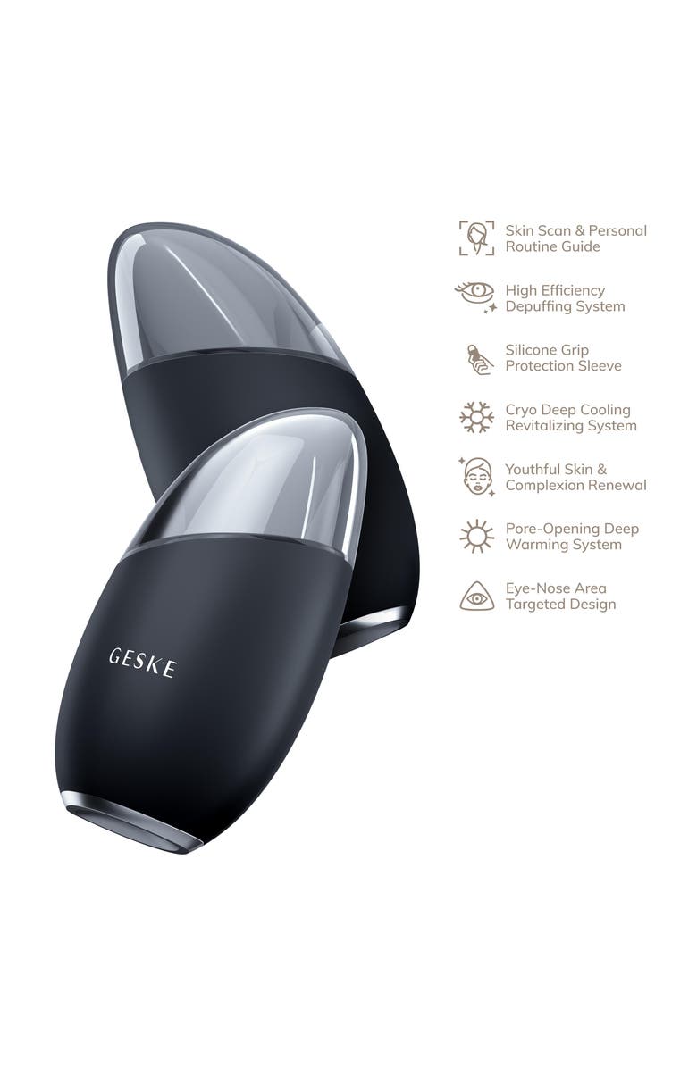 GESKE SmartAppGuided Cool & Warm Eye & Face Massager | 7 in 1, Alternate, color, Black