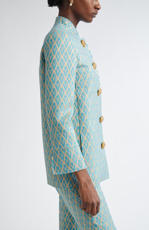Valentino Garavani Crystal Button Toute La V Metallic Jacquard Jacket