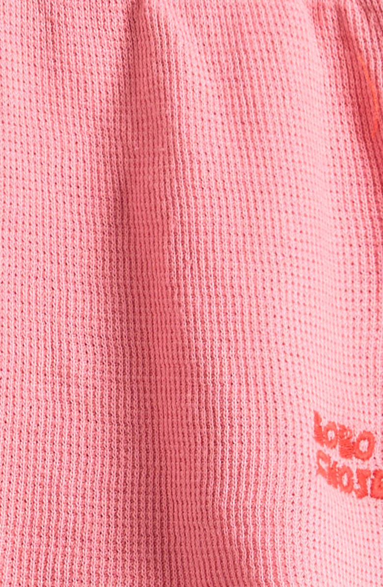 Bobo Choses Lettuce Edge Organic Cotton Waffle Knit Shorts, Alternate, color, Pink