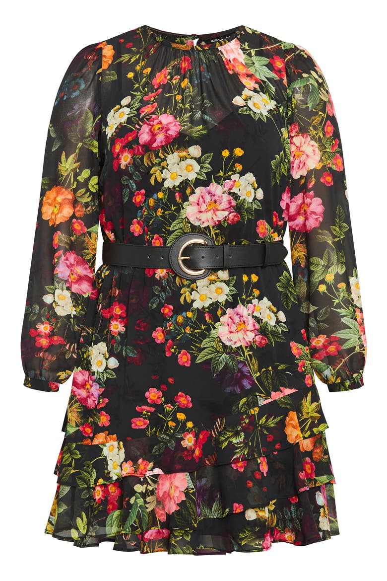 Charlee Floral Belted Dress, Alternate, color, FLORAL