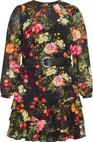 City Chic Charlee Floral Belted Dress