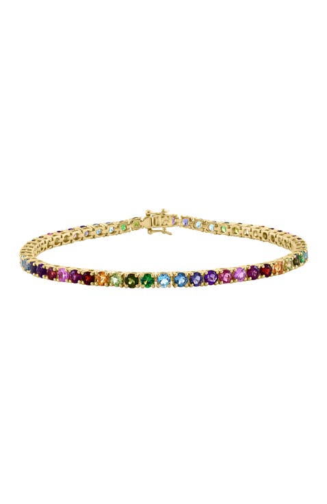 14K Yellow Gold ,Amethyst,Blue Topaz,London Blue Topaz,Citrine,Garnet,Rhodolite,Iolite,Pink Tourmaline,Green Tourmaline,Peridot,Pink Sapphire,Tsavorite Bracelet