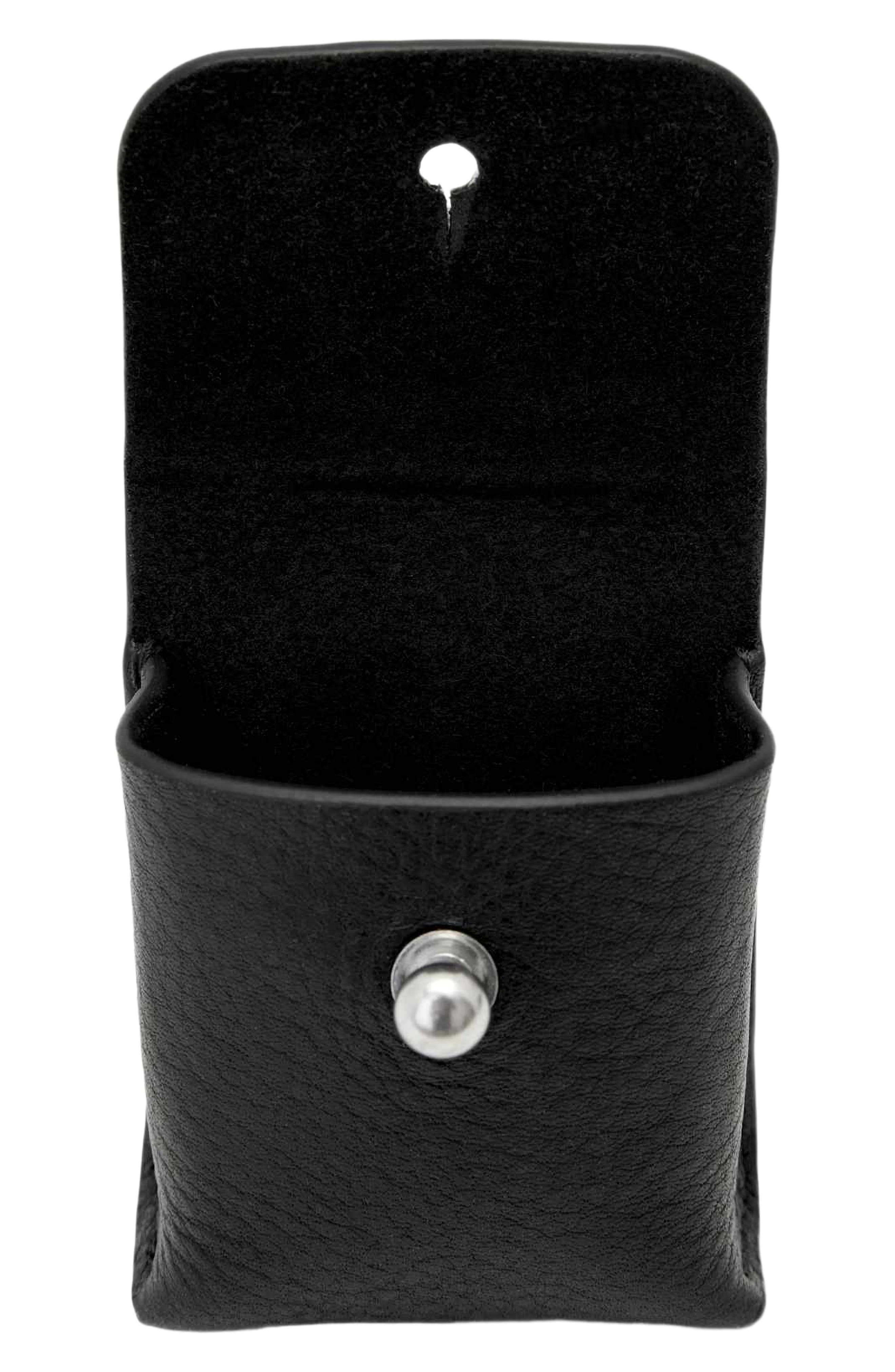 Stud Mini Leather Accessory Case, Alternate, color, BLACK