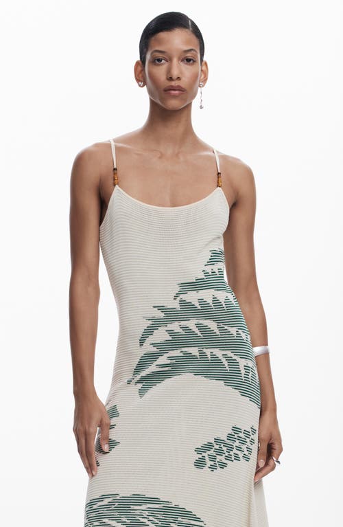 Desigual Palm Jacquard Sweater Dress In Light Beige
