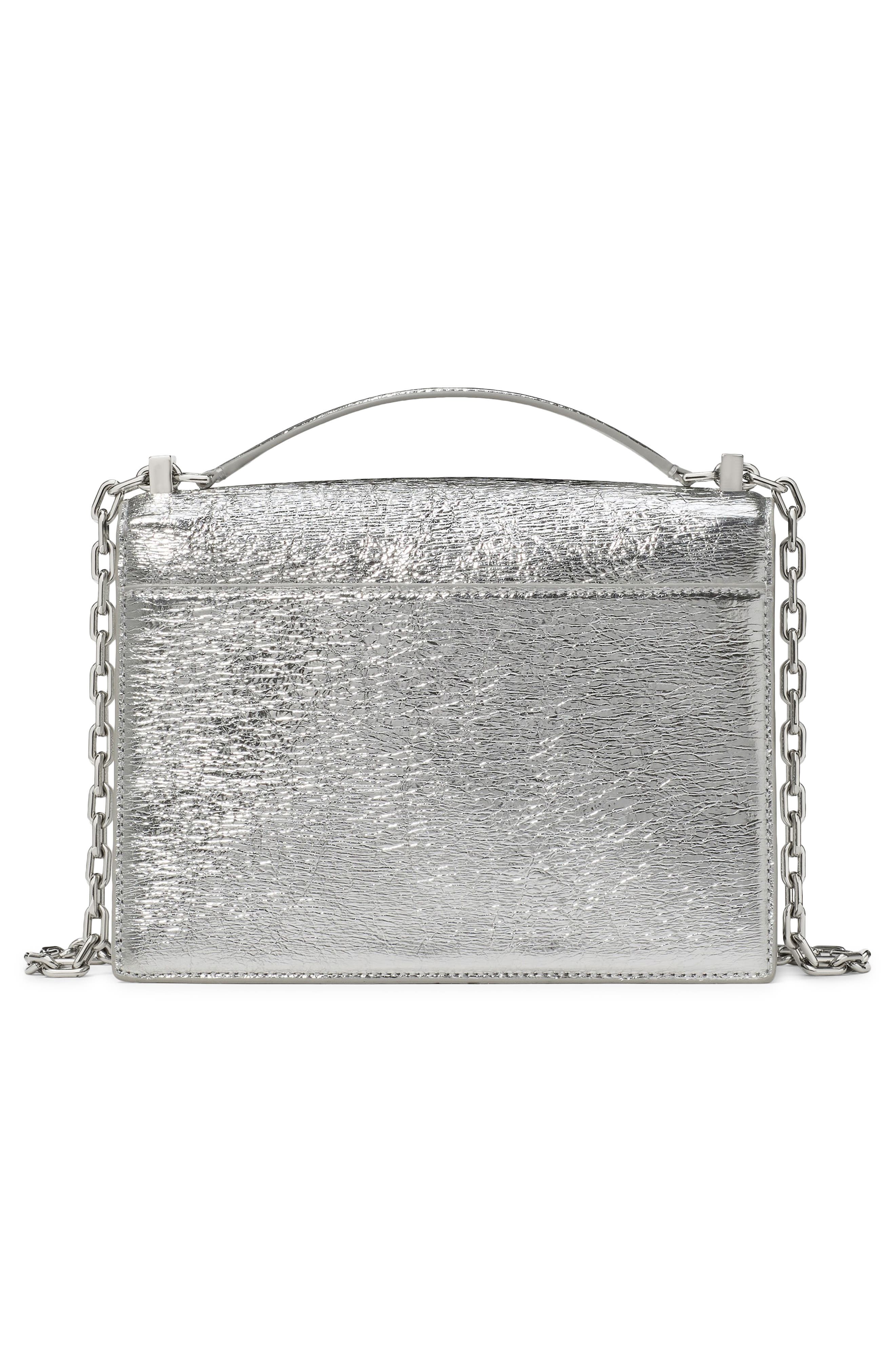 Kate Spade New York deco crinkle metallic leather convertible crossbody bag, Alternate, color, 