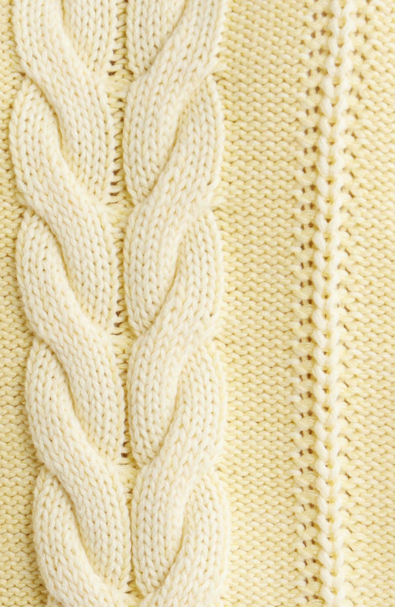 Pendleton Cable Stitch Cotton Sweater, Alternate, color, Butter Yellow