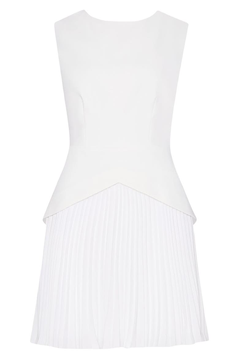 Haddy Pleated Minidress, Alternate, color, ECRU