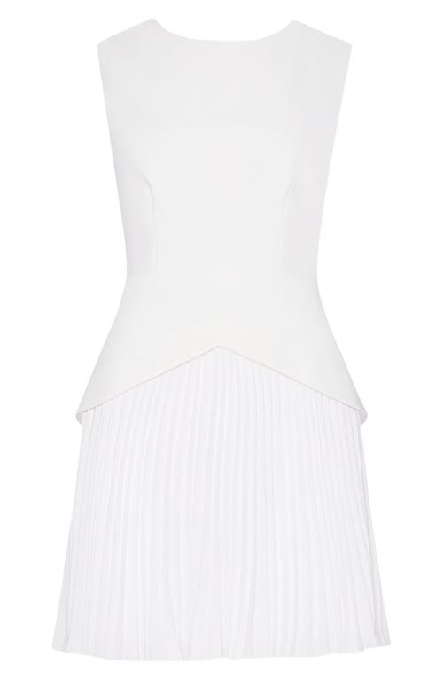 Milly Haddy Pleated Minidress In Ecru
