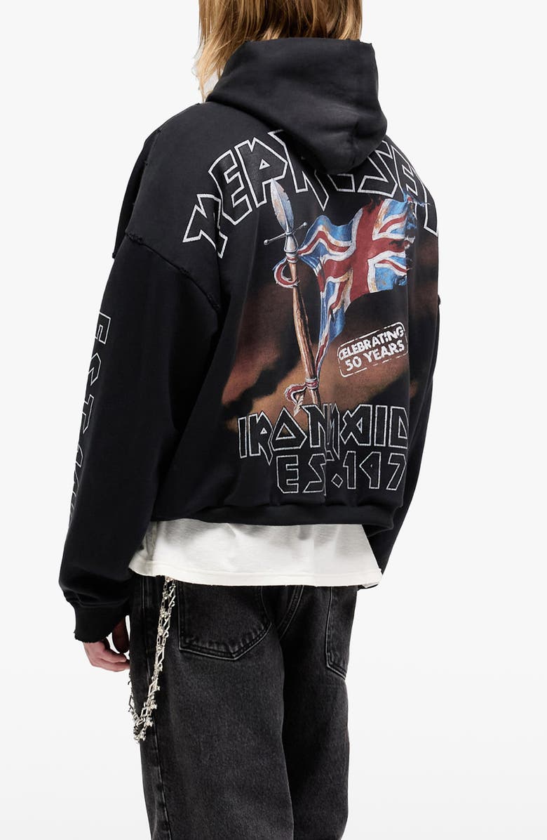 Represent Iron Maiden Steed Graphic Hoodie, Alternate, color, Stained Black