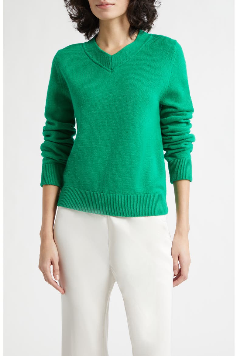 Freddie Merino Wool & Cashmere Sweater, Main, color, EMERALD