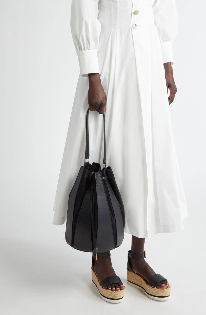 Altuzarra Large Drum Canvas & Leather Bucket Bag, Alternate, color,