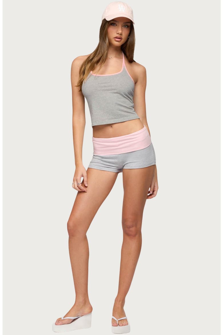 Yurie Contrast Halter Top, Alternate, color, GRAY-MELANGE