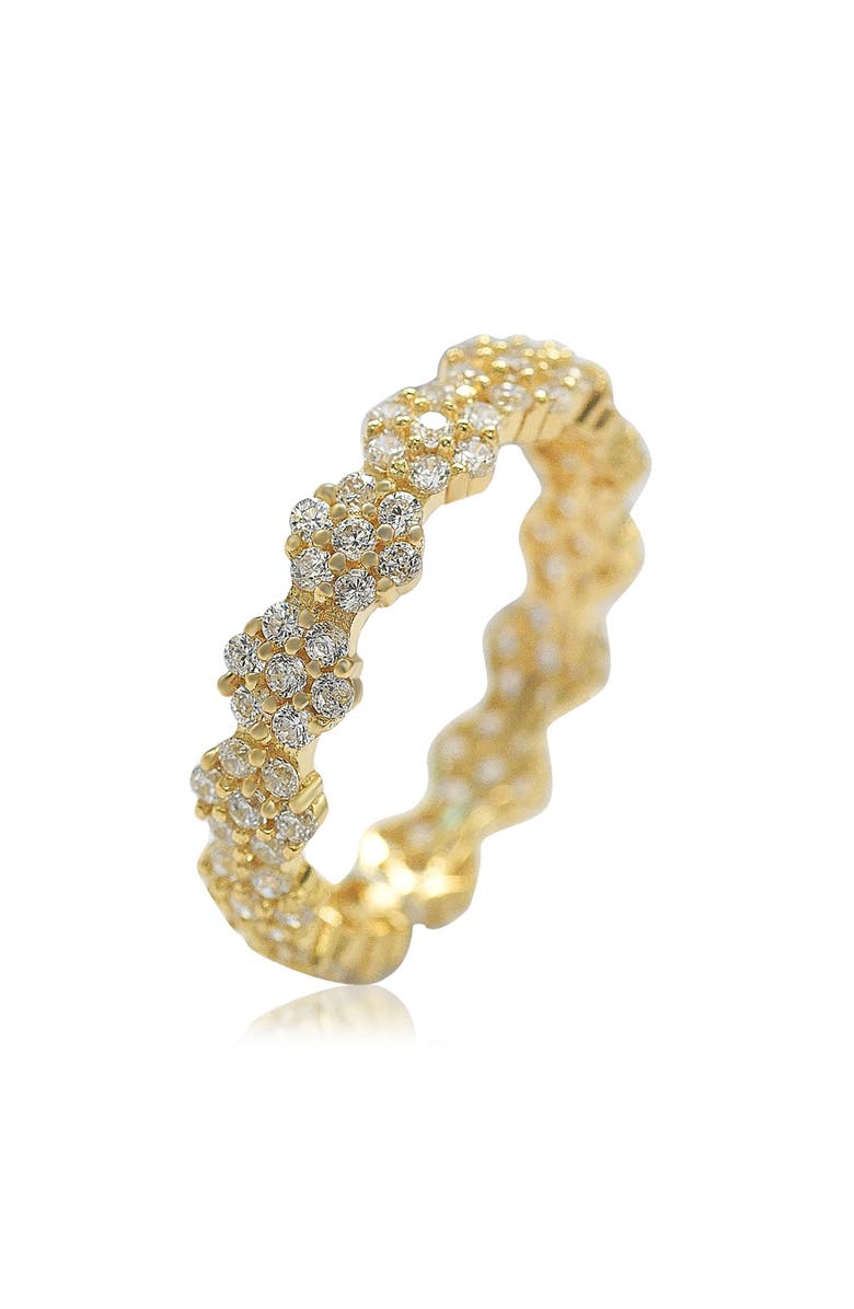 SUZY LEVIAN CZ Flower Pave Eternity Band, Alternate, color, Yellow