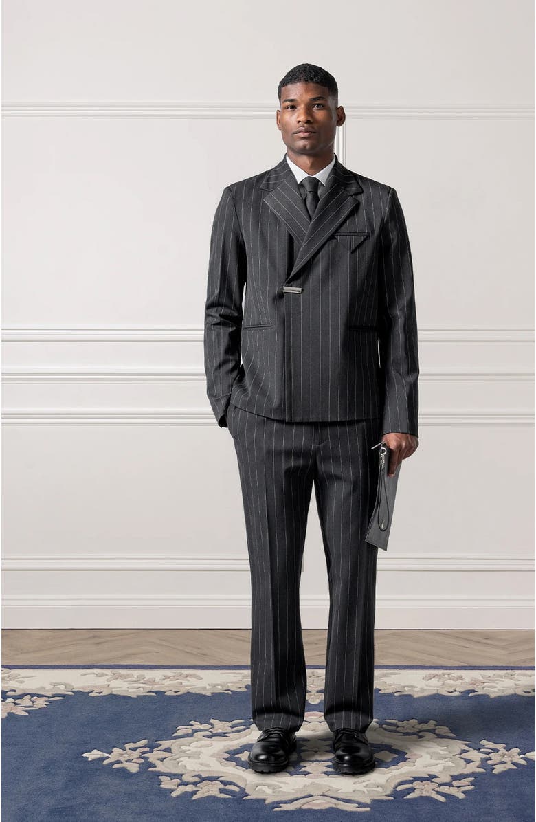 Manière De Voir Joseph Regular Fit Pinstripe Tailored Trousers, Alternate, color, Grey