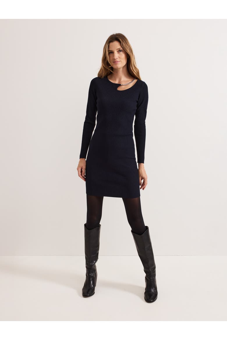 Nia Necklace Mini Dress, Alternate, color, Navy