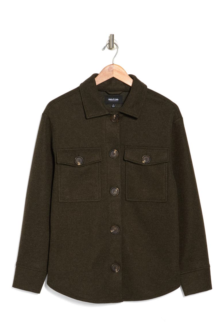Faux Wool Shacket, Alternate, color, MILITARY